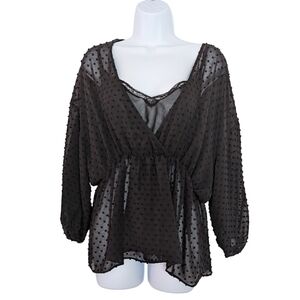 Zara Black Textured Blouse